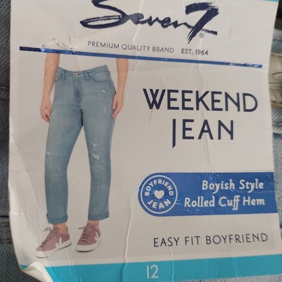 Seven7 Weekend Jean Boyish Style Rolled Cuff Hem Easy Fit Jean 12 - Picture 8 of 12